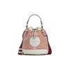 New Dempsey Fabric With Leather Bucket Bags Shoulder Bag Crossbody Bag Handbag Small Size Women's Cherry Blossom Pink C7964-IMSXX
