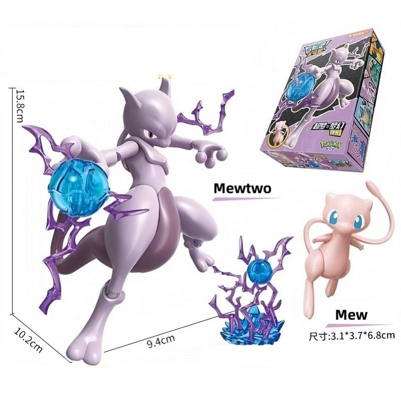 Original Pokemon Building Block Toys Pikachu Greninja Cinderace Blastoise Charizard Mewtwo Action Figure Cartoon Model Kids Gift