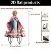 1pcs Traditional Style Virgin Mary 2D Acrylic Garden Courtyard Deco with Floral Floor Inserts - Home Meditatio Prayer Decoration