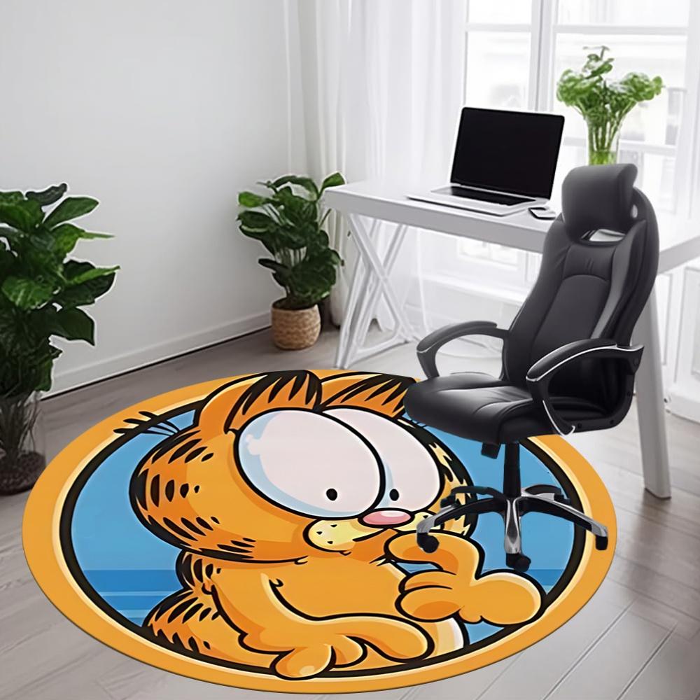 Garfield Cat Office Round Area Rug, Under Office Chairs Bedroom Living Room Home Decor, a1022383