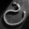 Boys Chain Link Bracelet Metal Wrist ,5MM Stainless Steel Quadrate Chain for Men Women Cuban Bracelets Length 19cm/21cm