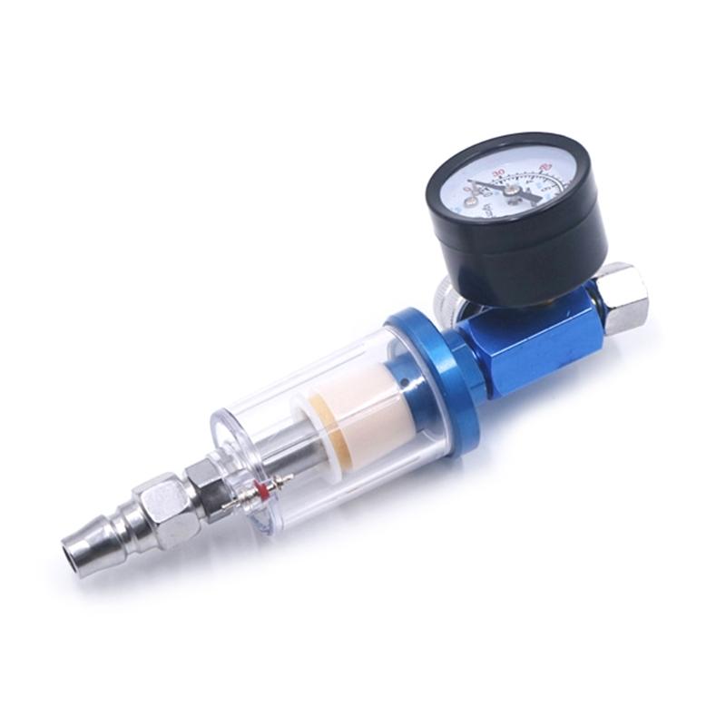Pneumatic Tools In-line Oil Water TrapFilterSeparator Air Adjusting Regulator with Pressure Gauges Water TrapFilter