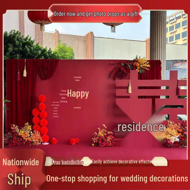 Rustic Wedding and Pre-Wedding Backdrop Decorations - Complete Set for Banquet and Photo Area