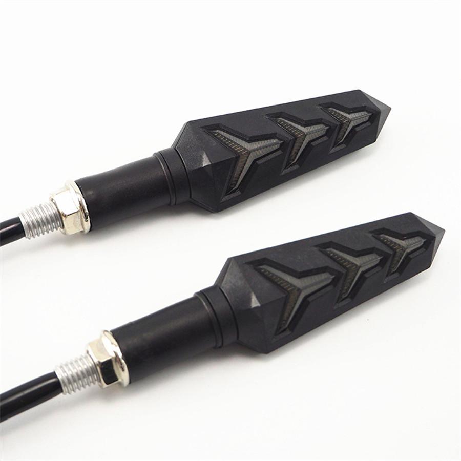 1 Pair Flowing Motorcycle Motorbike Fish Bone Style Turn Signal Indicator Light