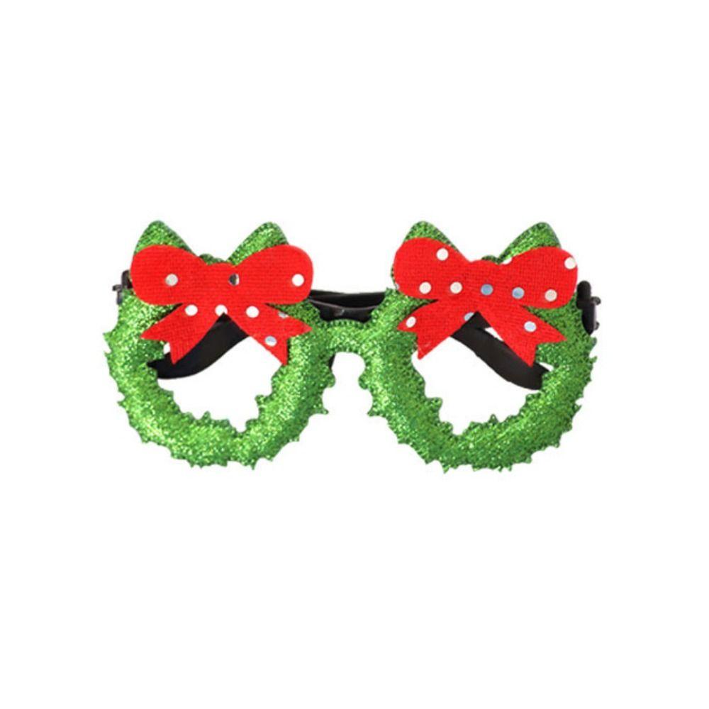 Plastic Merry Christmas Glasses Decorative Deer Horn Glasses Santa Snowman Glasses  Christmas