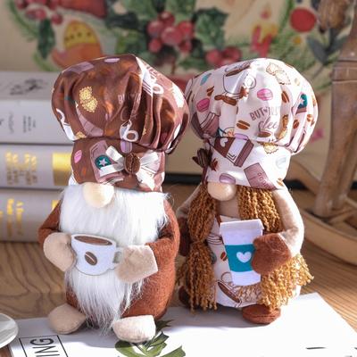 2024 Nova Decoração de Bar de Café Gnome Chef Gnome Sueco Tomte Estatuetas Escandinavas Pelúcia Decoração de Casa de Fazenda