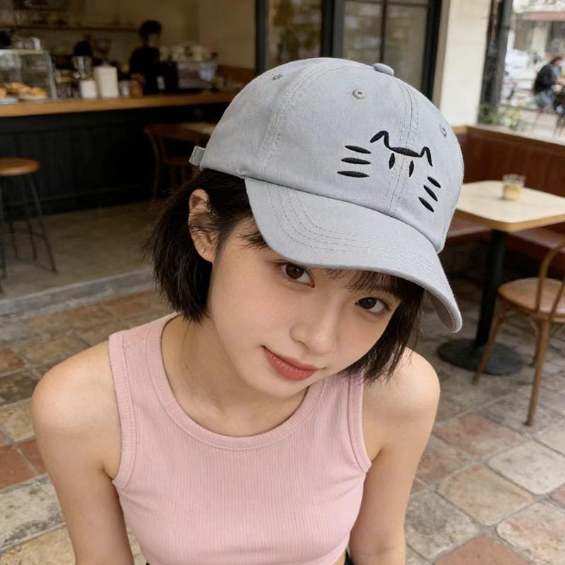 Schoolgirl cute wind show face small sun hat outdoor travel sun protection cap