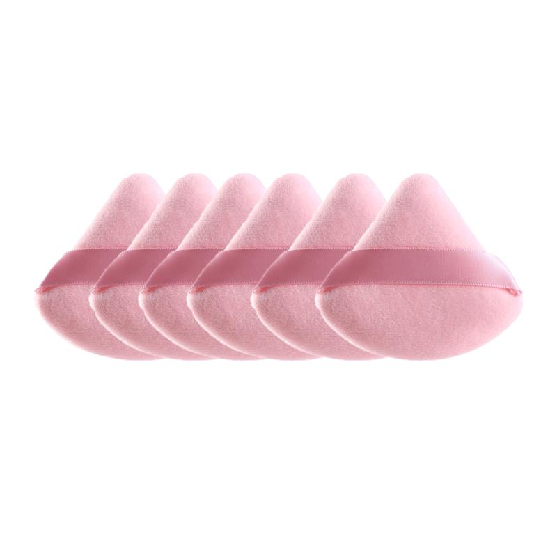 6PCS-boxed Triangle Velvet Powder Puff Make Up Sponges for Face Eyes Contouring Shadow Seal Cosmetic Foundation Makeup Tool
