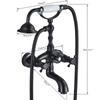 Antique Brass Bathtub Shower Faucet Set Bathroom Dual Handle Wall Mounted Bath Tub Mixer Tap with Handshower and Swivel Spout