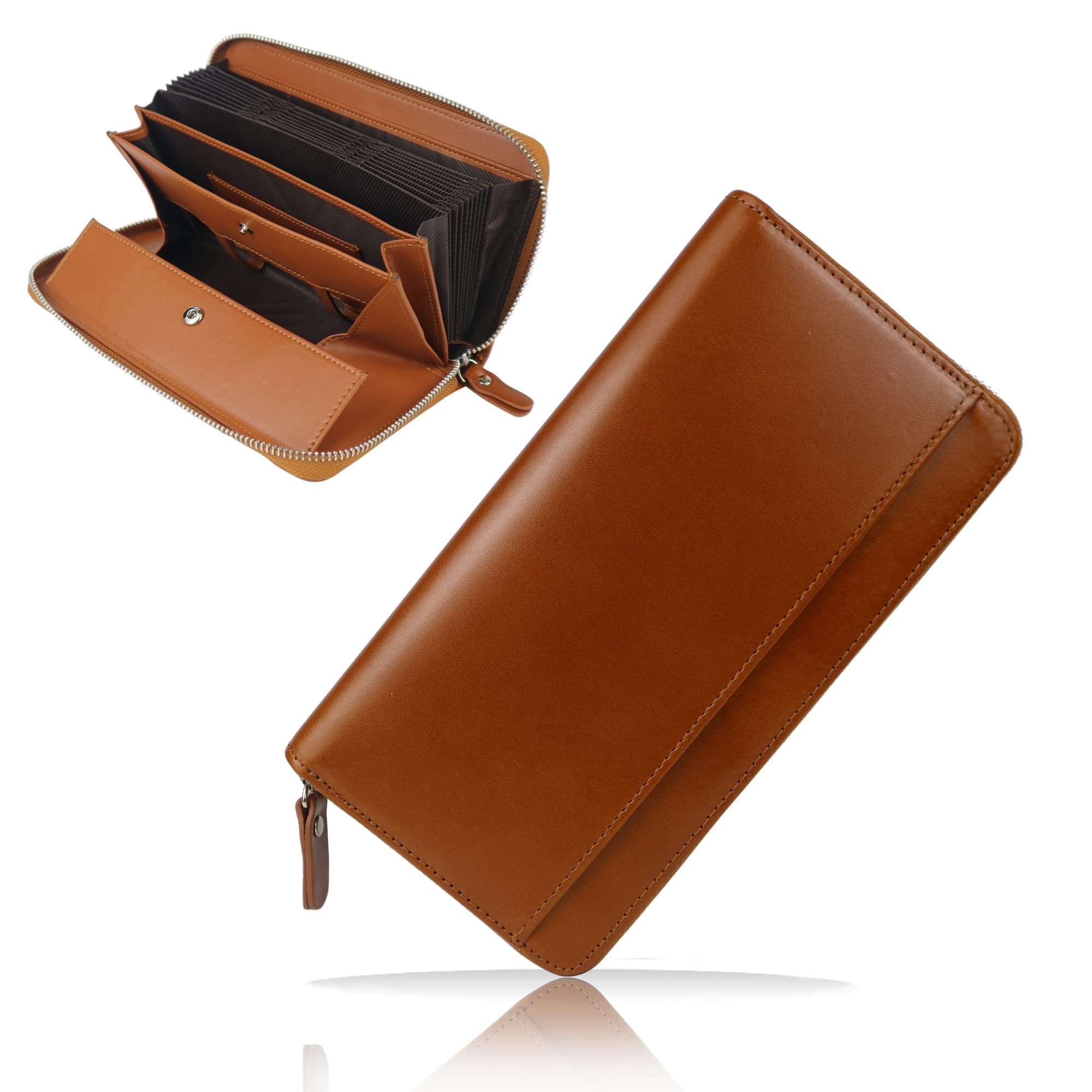 

jxleichi Длинный Сделано из Натуральной Кожи Точиги YKK Вертикальный Вмещает 25 Монет Изготовлен Лучшим Кошельком Идеально для Мужчин и Идеально для Удачи Мужской Кошелек,