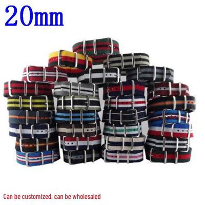 NATO Canvas 20mm Nylon Watch Strap with Stainless Steel Buckle - Striped Design, DW Accessories