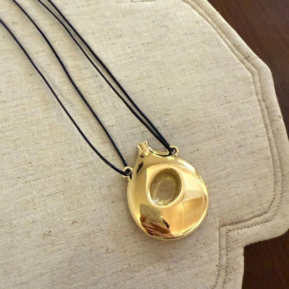 Leather Rope Long Sweater Chain Korean-Style Chain Necklaces Vintage Vase Pendant Necklace