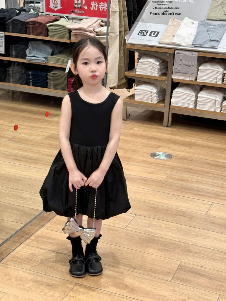 Summer 2025 Black Heart Tulle Cutout Dress with Sweetheart Neckline & Short Sleeves