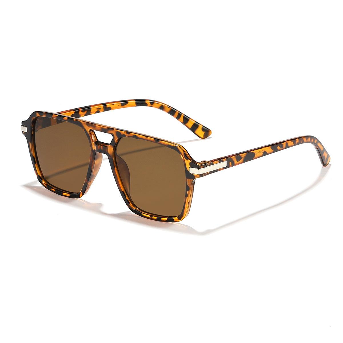 

2026 Retro Double Bridge Pilot Sunglasses For Men And Women Tortoiseshell Frame Trendy Oversized Shades For Street Style KJ145