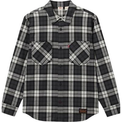 Levis Lässiges Kariertes Bequemes Langarmhemd Herrenhemden Schwarz-Kariert 001XM-0000