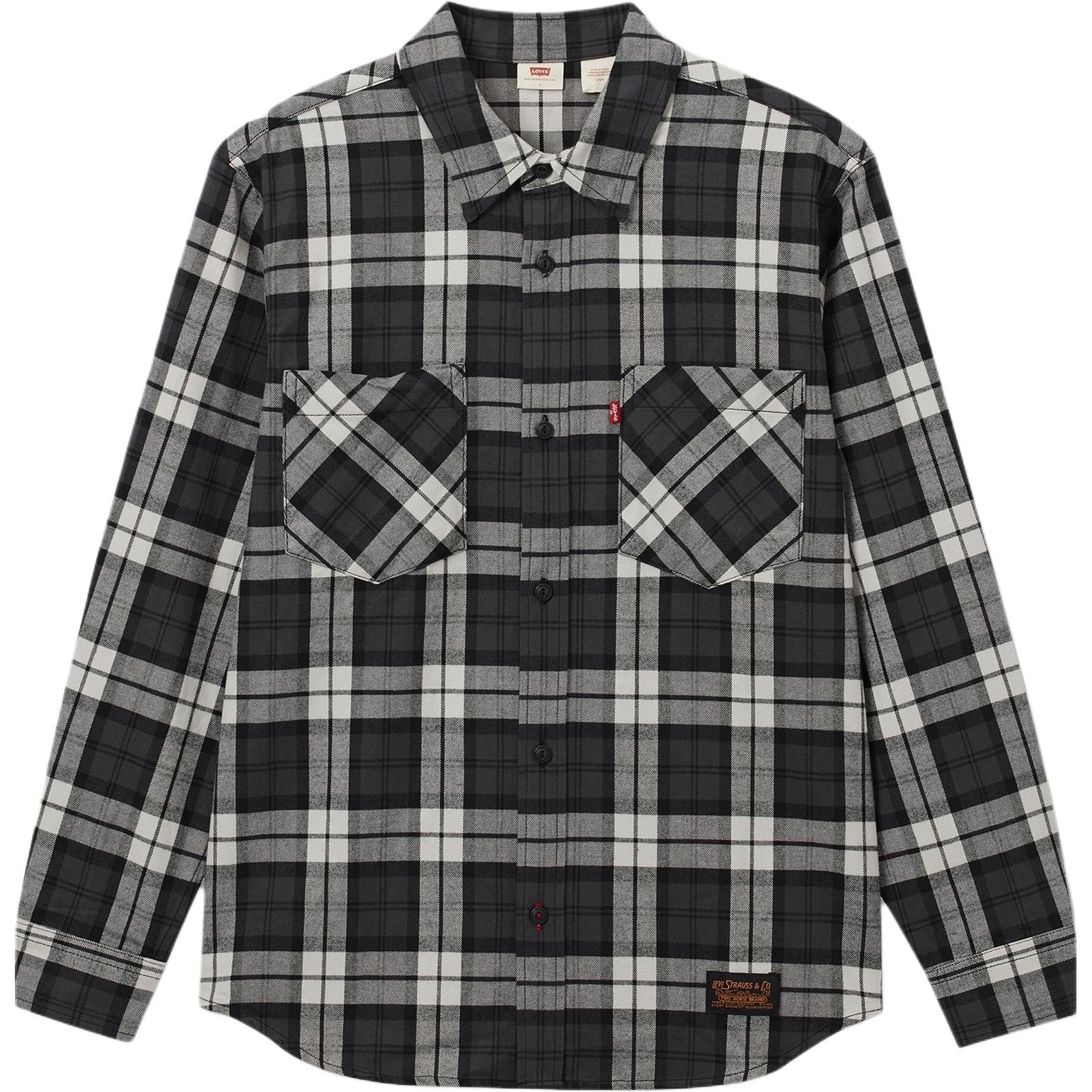 

Levis Повседневная клетчатая удобная рубашка с длинным рукавом Мужские рубашки Черно-клетчатая 001XM-0000 M