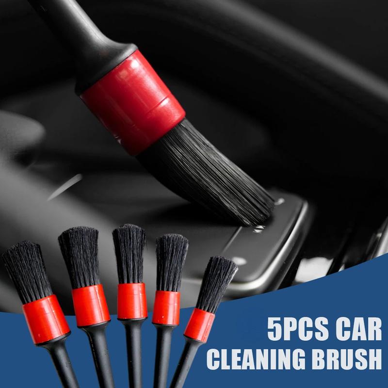 5Pcs Detailing Brush Set Car Brushes Car Detailing Brush For Car Cleaning Detailing Brush Dashboard Air Outlet Wheel Brush