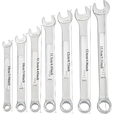7PCS Gold Wheel Plum Blossom Open Wrench Reinforced Plum Wrench 6-13mm Plum Open Dual-purpose Wrench Auto Repair Machine Repair Tool