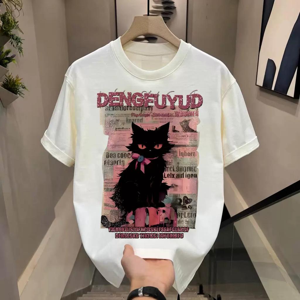 Men Women Cotton Short Sleeve T Shirt American Style Casual Basic Tee Top Summer Streetwear Unisex Loose Fit Breathable Clothing