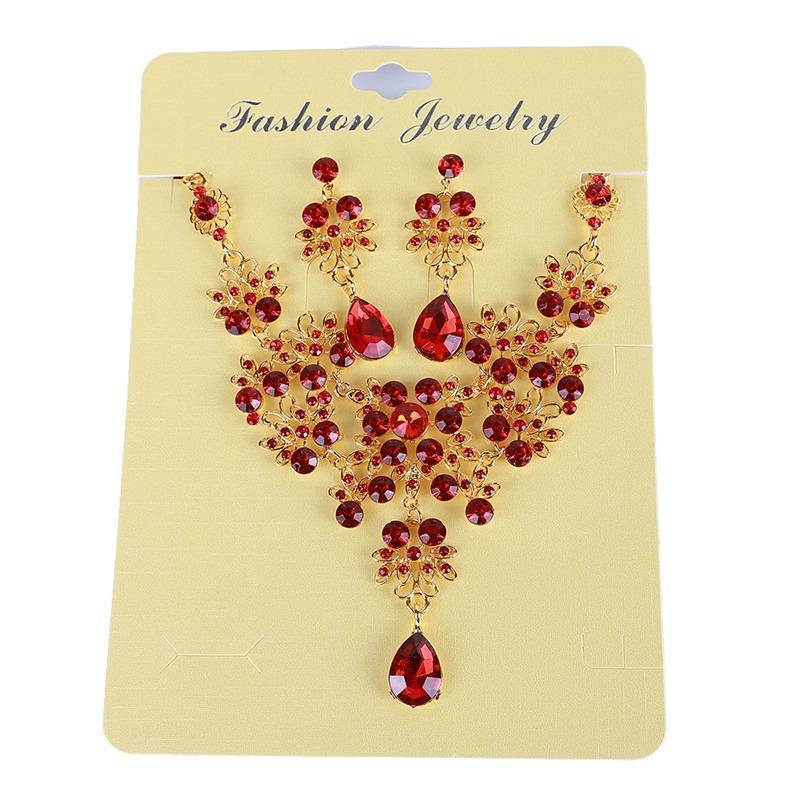 

European and American Bride Drop Earrings Necklace Set Adjustable Pendant Necklace Fashion Elegant Jewelry for Women Charm Everyday Jewelry One Size