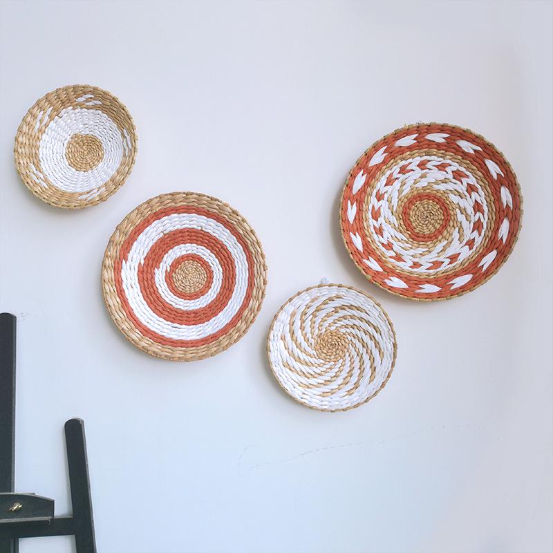 Moroccan Hand-Woven Straw Wall Hanging Decor