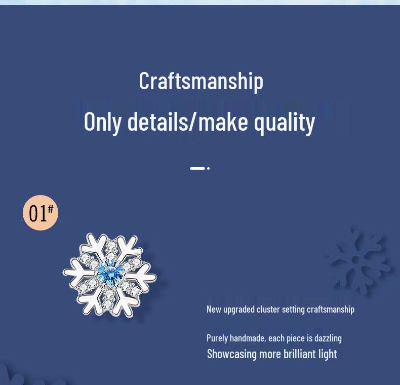 S925 Sterlingsilber Schneeflocken Ohrstecker - Herbst/Winter 2025 Leichter Luxus Mode für Frauen