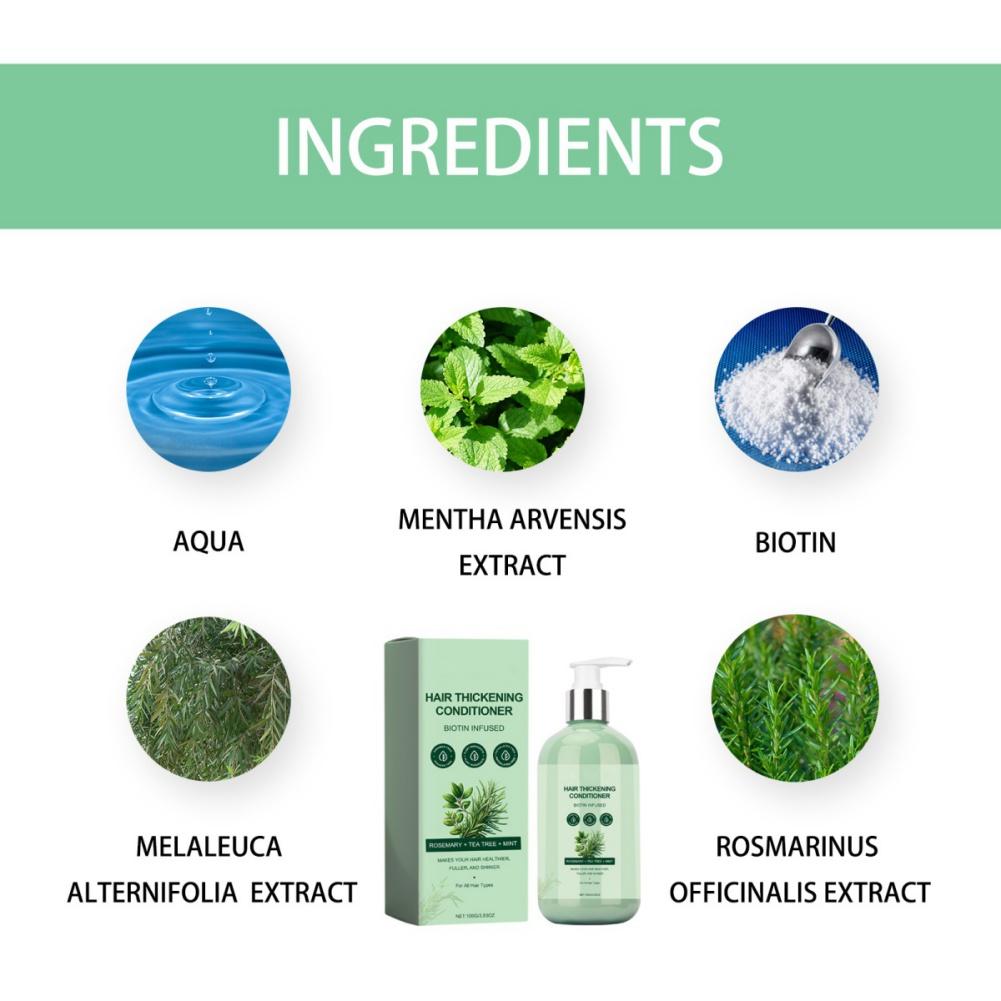 Hair Thickening Conditioner Rosemary Tea Tree Mint Extract Make Hair Healthier Fuller Shinier