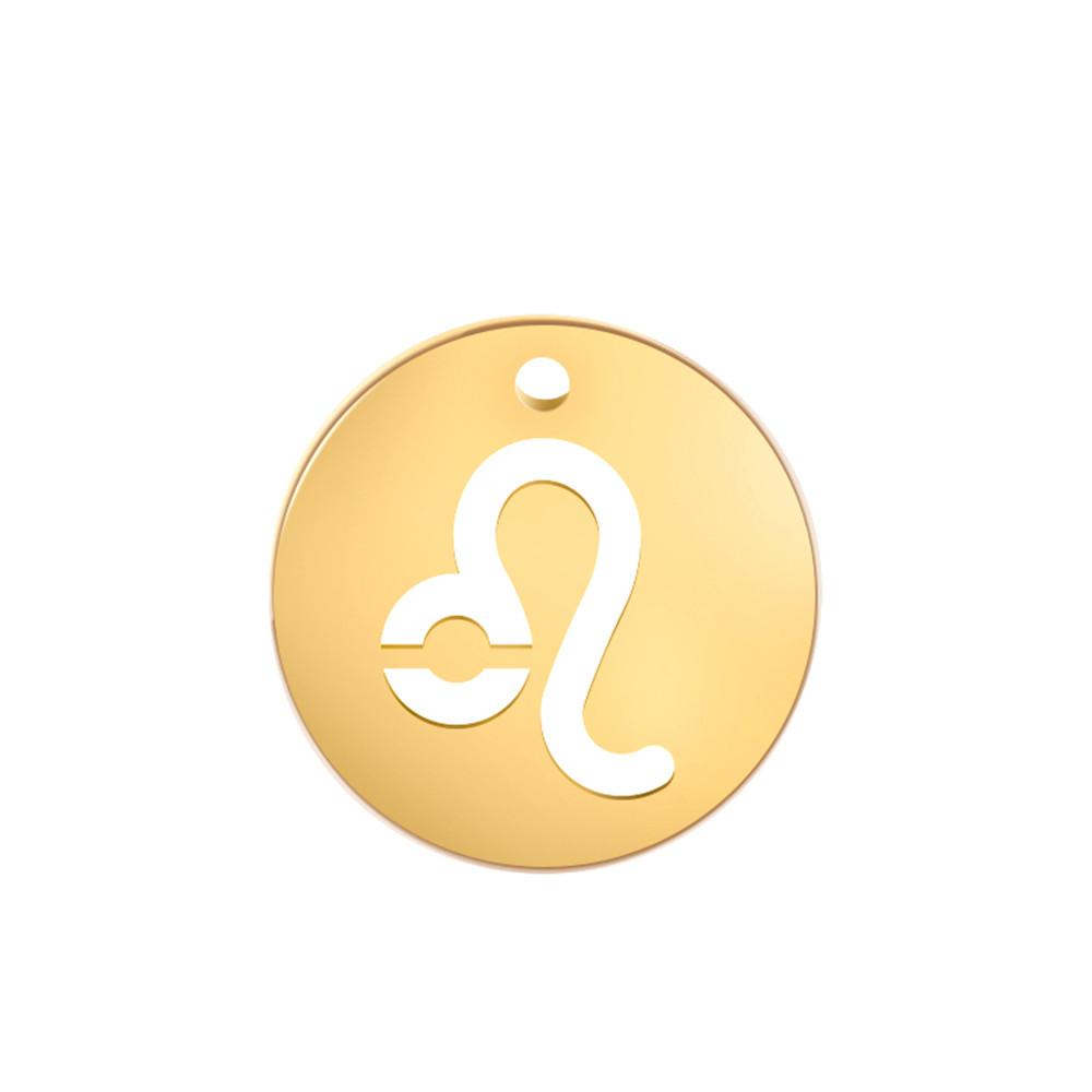 Teamer 12pcs/lot Zodiac Signs Charms Jewelry Making Stainless Steel Gold Color 12 Constellation Taurus Pendants Birthday Gifts