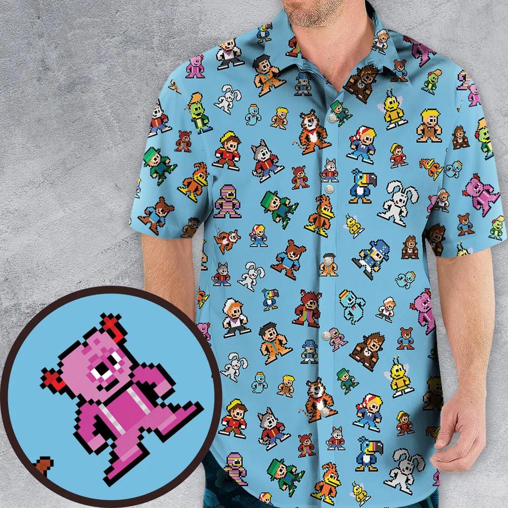 8-bit Breakfast Cereal Icons Hawaiian Shirt Unisex T-Shirt XXXL