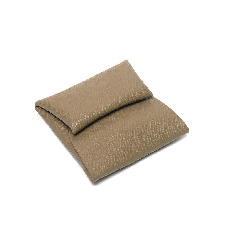 Women'S Short Palm Pattern Cowhide Niche Design Small And Delicate Leather Folding Change Bag Coin Bag