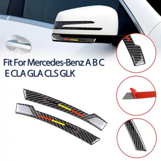 Для Benz E CLA GLA CLS GLK Полоска-наклейка на зеркало заднего вида из углеродного волокна, отделка-W