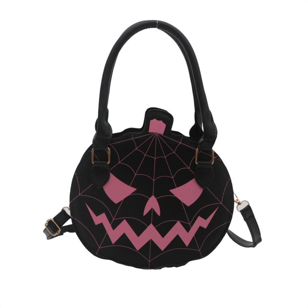Halloween, Bags, Contrasting Colors, Women's Bags, Single Shoulder Bags, Small Round Bags, Funny Bags, Pumpkin Bags