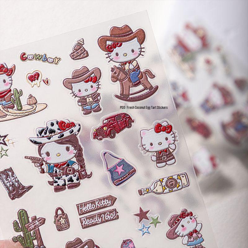 

Cyan Sea Cute Kitty Denim Cat Nail Art & Phone Case Stickers - DIY Adhesive Denim Kitty [1 Sheet]