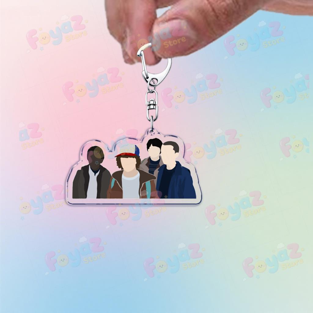 Tv Show Will Byers Keychain for Accessorie Bag Eleven Joyce Byers Art Hellfire Charm Keyrings Jewelry Friends Club Gifts