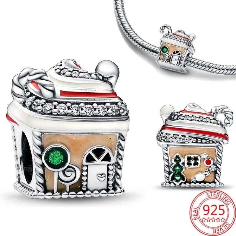 925 Silver Christmas Charm Santa Claus Reindeer Snowflake Bead for DIY Bracelet Jewelry Gift