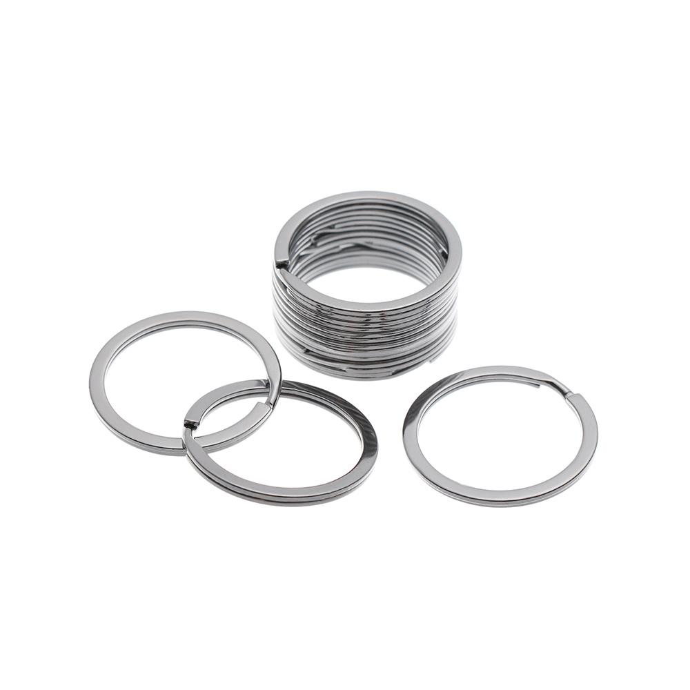 10Pcs/Pack New Pocket Clasps Chain Loop Stainless Steel Split Key Ring Keychain