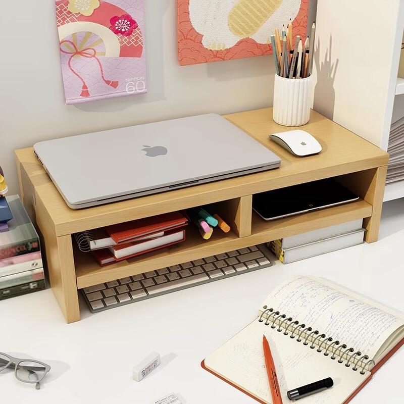 Double Layer Wooden Monitor Riser Stand