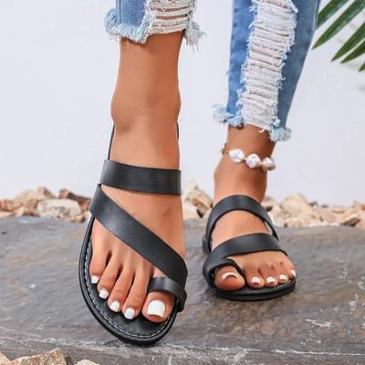 Mode 2024 Sommer Heißverkauf Damen Schuhe Modische Slipper Flacher Absatz Damen Hausschuhe Einfarbig Lässige Damen Strandschuhe