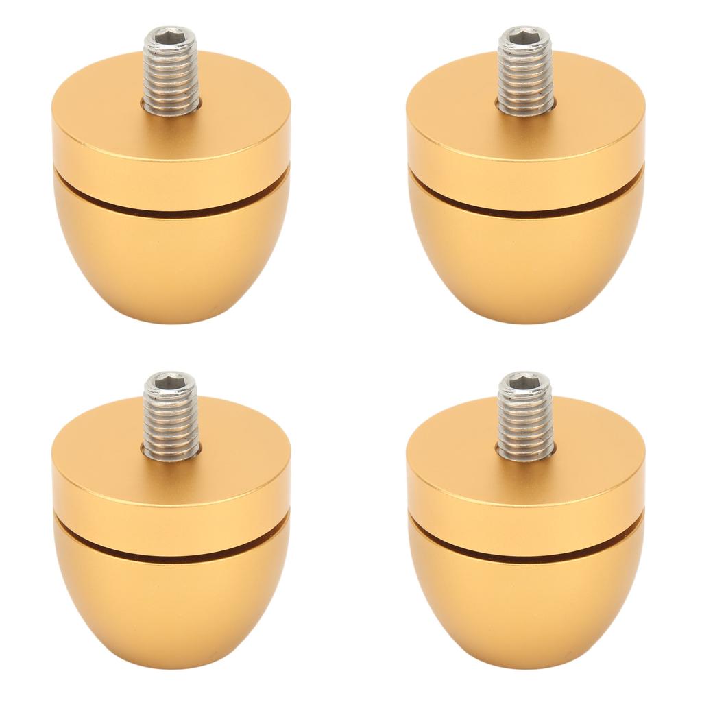 Speaker Isolation Stand Feet Set Aluminum Alloy Amplifier Base Pads Audio Shock Absorption Pads Gold