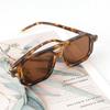 Vintage Square Sunglasses for Women Men Fashion Retro Double Bridge Male Sun Glasses Eyewear Trendy  Design Shades