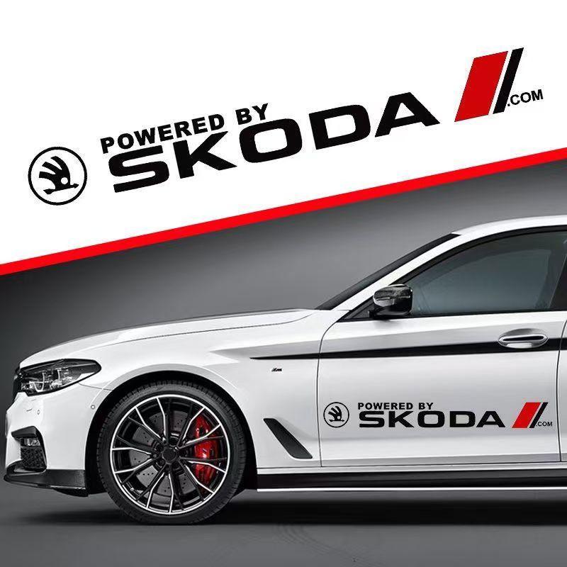 Wbsdn9 Car Body Decor Decals Car Door Side Stripes Stickers For Skoda Octavia A5 A7 RS Fabia Superb Accessories