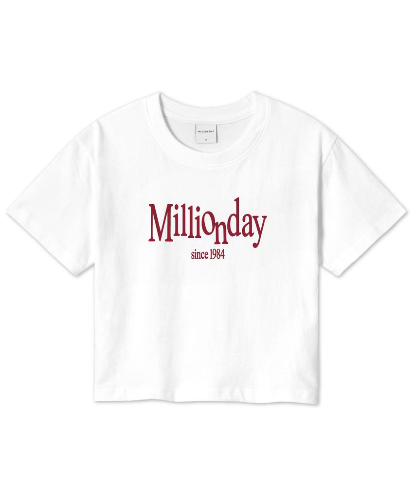 MILLION DAY Million New Day-Logo Crop Short Sleeve Tee