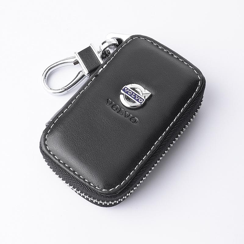 

Leather Car Key Case Protection Auto Key Bag Key Chain Cover For Volvo S60 S90 XC40 XC60 XC90 V60 V90 EX40 V40 V50 V70 C30 T5 T6