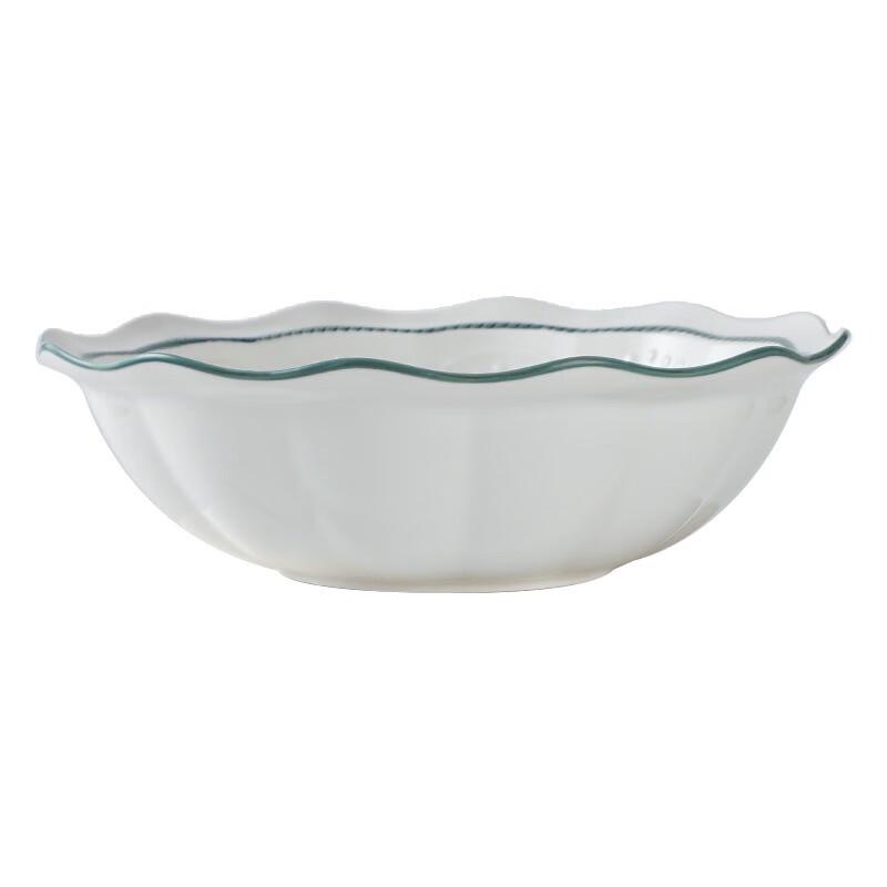 Nordic Style 11-inch Floral Ceramic Serving Bowl