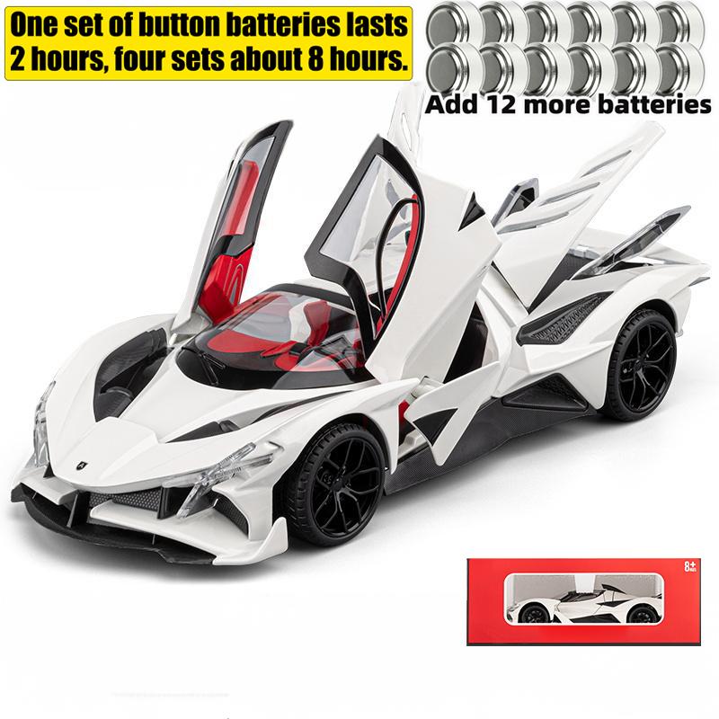 1/18 Apollo Project EVO Supercar Diecast Alloy Metal Model Toy Car Sound & Light High Simulation Home Decorations Birthday Gifts