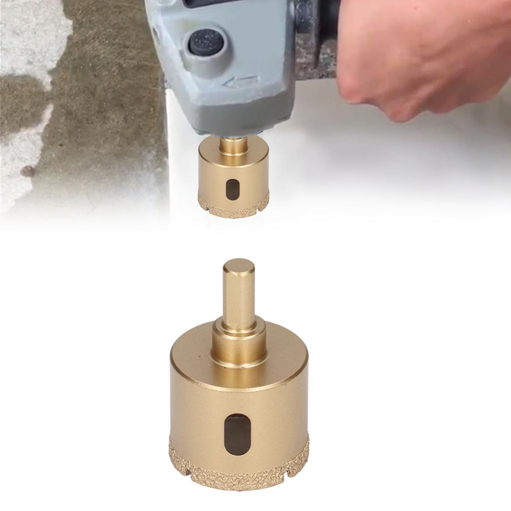 Hole Saw Carbon Steel Tile Holes Opener Drill Bit for Porcelain Glass Triangular Shank
