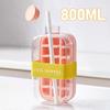 500/800ml Ice Cube Bottle Zero-contact Pressing Mould Ice-maker Silicone Freezer Ice Trays Water Bottle Ice Cube Maker