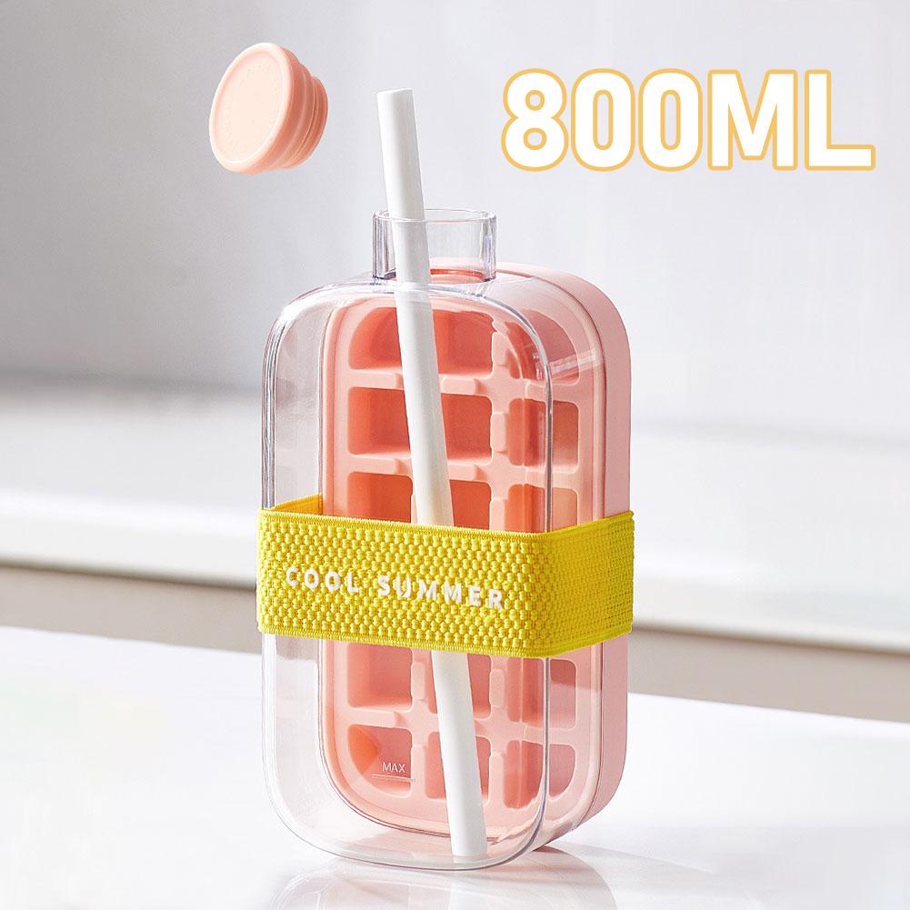 500/800ml Ice Cube Bottle Zero-contact Pressing Mould Ice-maker Silicone Freezer Ice Trays Water Bottle Ice Cube Maker