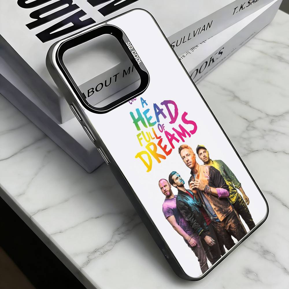 C-Coldplay  Phone Case For iPhone 17,16,15,14,13,12,11 Plus,Pro Max,XS,Colorful Silver Black Cover