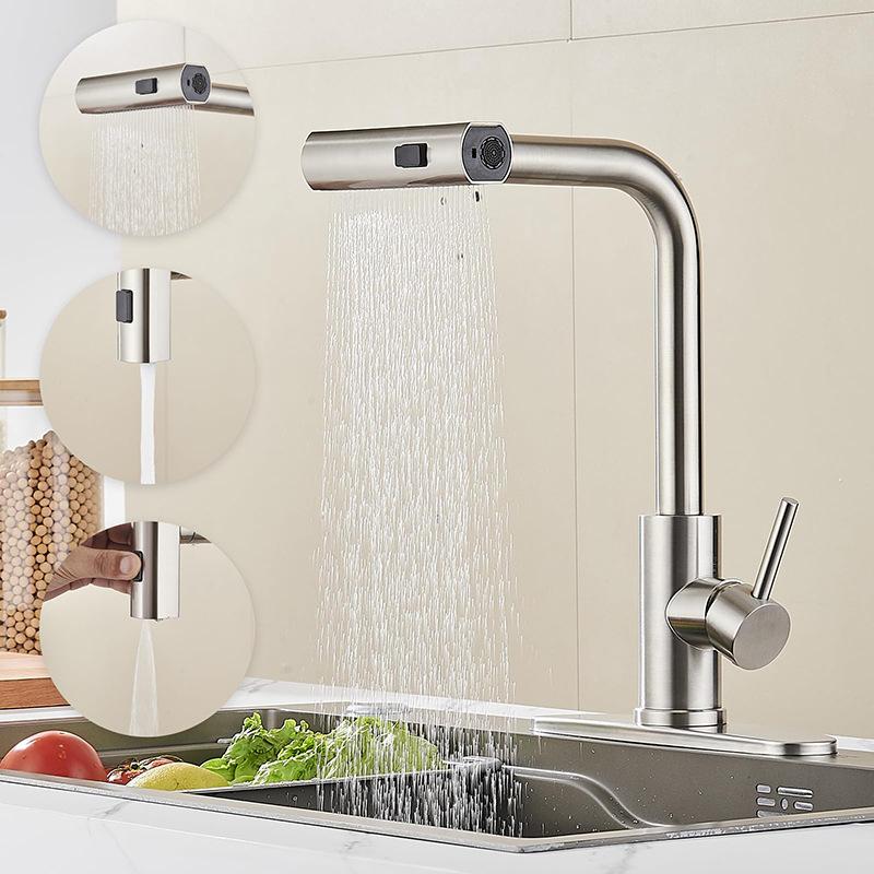 Tuqiu Kitchen Faucets  Brushed Gold Pull Out Kitchen Faucet Mixer Tap  Grey/Niickel Water Mixer Tap Mixer Tap